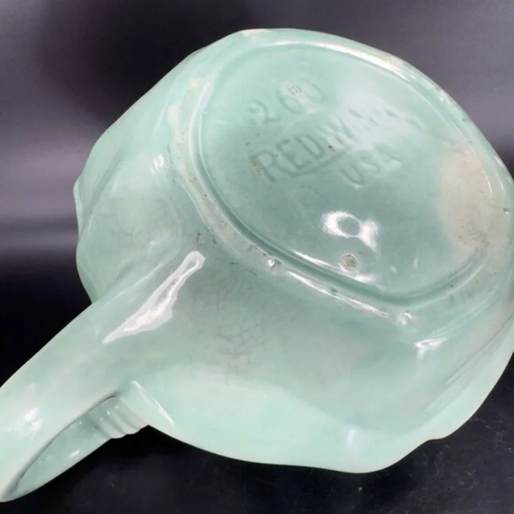 Vintage Red Wing Pottery Teapot Carafe Girl Lady Light Green Made in USA 260 VTG
